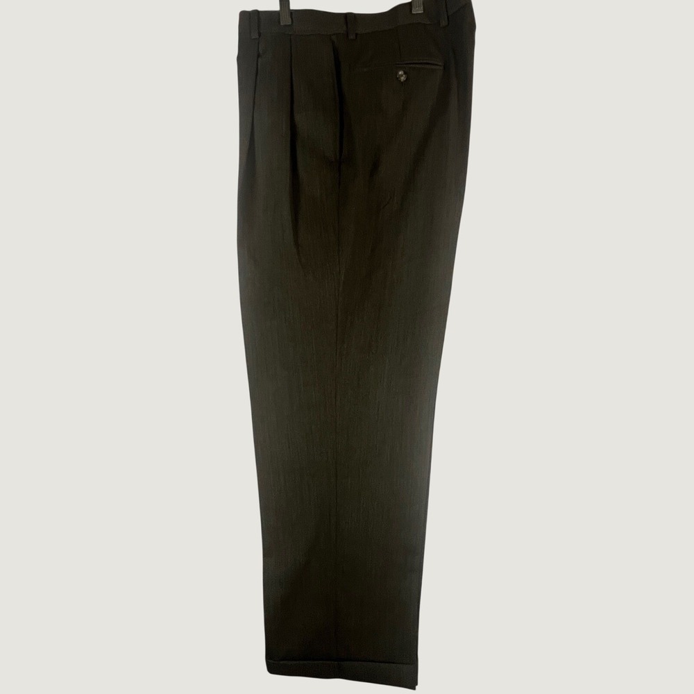 Jos A Bank Executive Collection Men Pleated Cuffed Dress Pants Olive Brown 35x29 - Picture 2 of 11